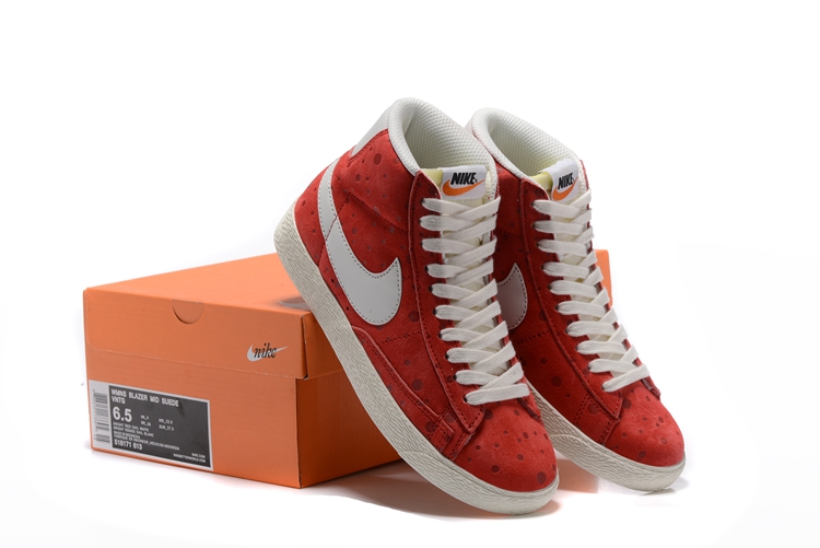 Women Nike Blzer Mid Suede VNT Red White Shoes